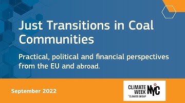 Just Transitions in Coal Communities - NYC Climate Week (22 September 2022)
