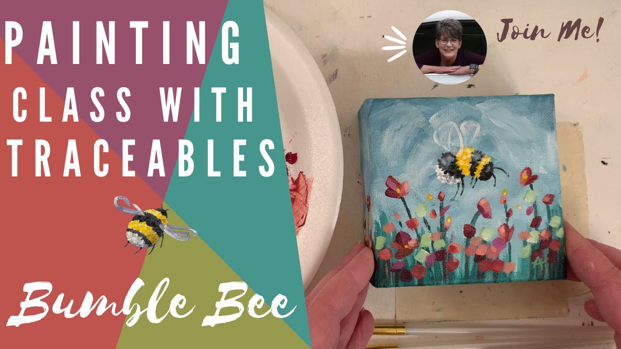 Painting a Bee Tips and Tricks for Acrylic Paint! Traceable Available