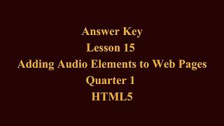 Adding Audio Elements to Web Pages | Q1 HTML 5 L15 P3 | SMILE ROAD