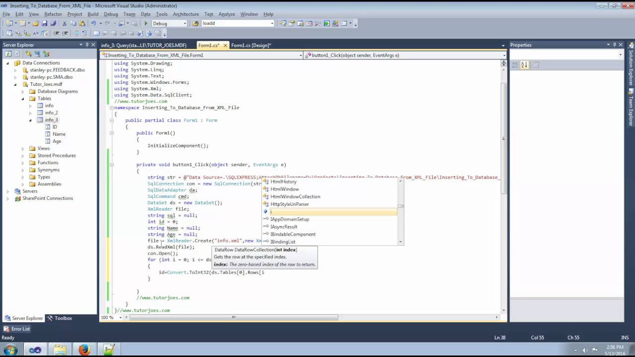 How To Insert Values To Database From XML File in C# - YouTube