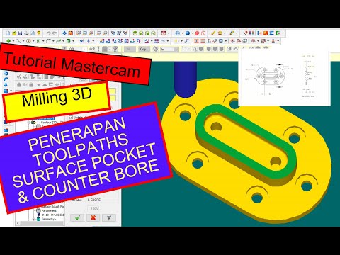 Penerapan toolpaths survace rought pocket dan counter bore