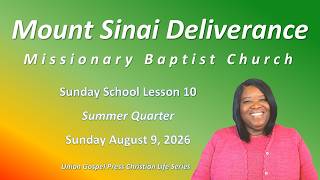 Sunday School Overview - Sunday August 9, 2026 (UGP)