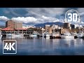 Walking in the Rain Hobart (Umbrella Binaural 3D Rain Sounds) 4K 60fps ASMR