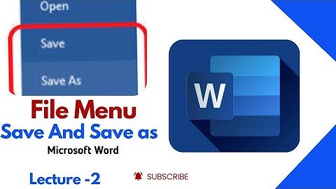 Difference Between Save and Save as | Save and Save as in Ms Word | File Menu