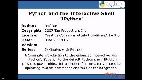 Python and the Interactive Shell 