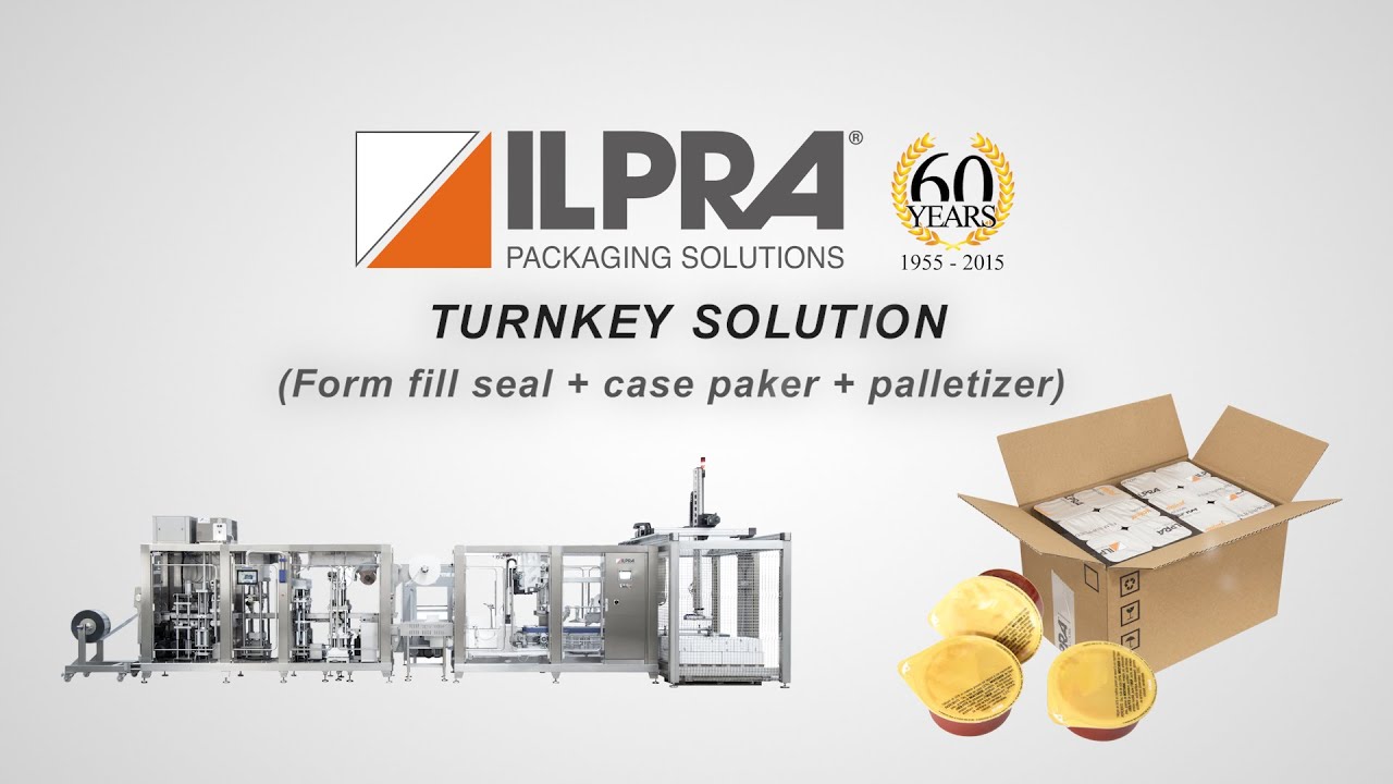 Ilpra Turnkey solution -  Form fill seal + case packer + palletizer