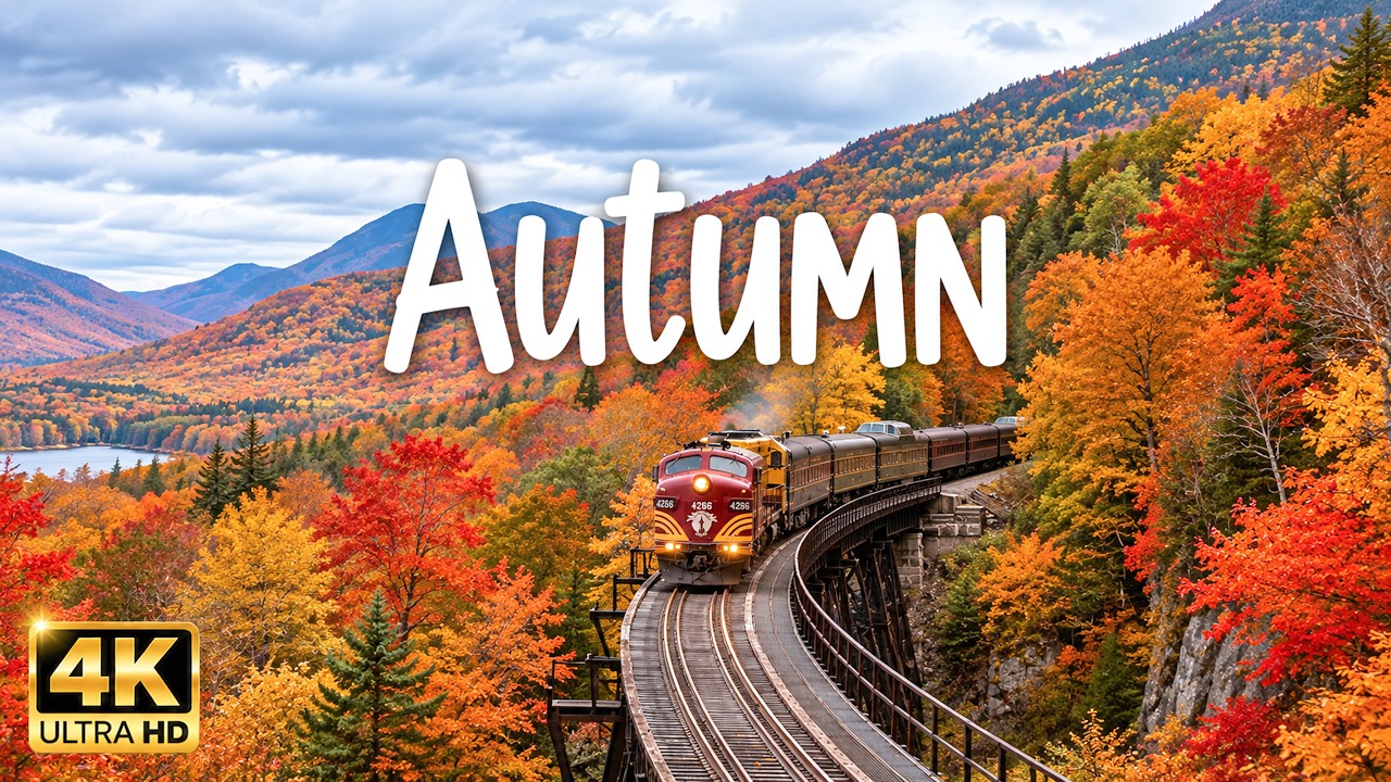 Autumn 4K UHD | Peaceful Fall Scenery Around the World with Relaxing Music