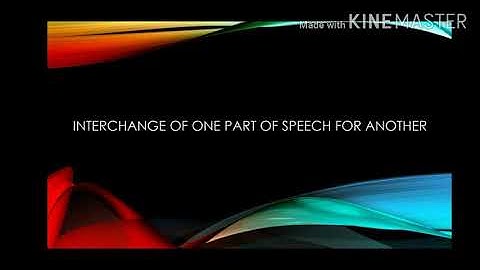 Std VIII English Language - Interchange of One Part of Speech for Another