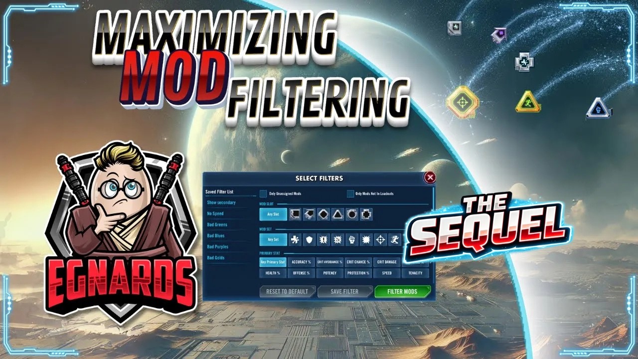 Filter Extensions Mod SWGOH Mod Filters Explained - Build 25+ Speed Mods Easily - YouTube