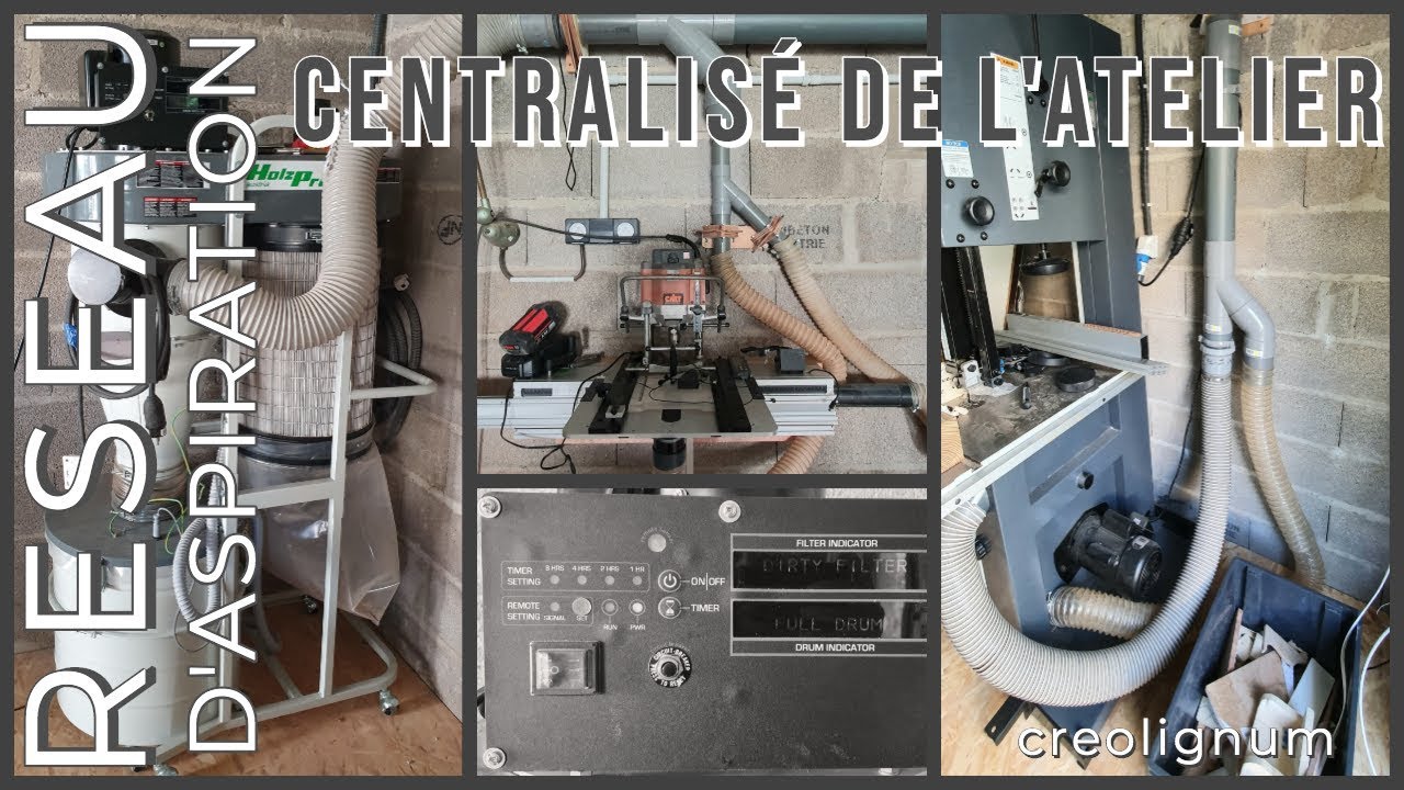 Réseau d'aspiration centralisé de l'atelier #shopvac