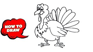 How to Draw a Turkey for kids Draw so Cute | Directed Drawing Turkey