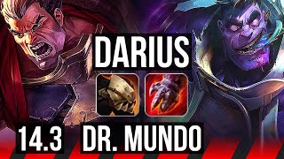 DARIUS vs MUNDO (TOP) | 6 solo kills, 9/1/1, Godlike, 300+ games | EUW Master | 14.3