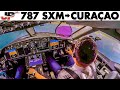 BOEING 787 Full Flight St Maarten to Curacao + Walkaround & Briefings