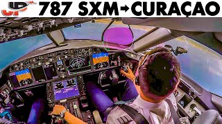BOEING 787 Full Flight St Maarten to Curacao + Walkaround & Briefings