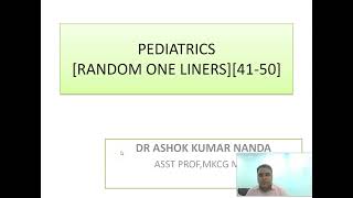 pediatrics one liners for NEET PG