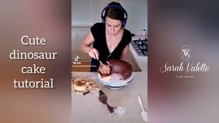 3D cake mini tutorial - Cute dinosaur by Sarah Valette Cake Artist