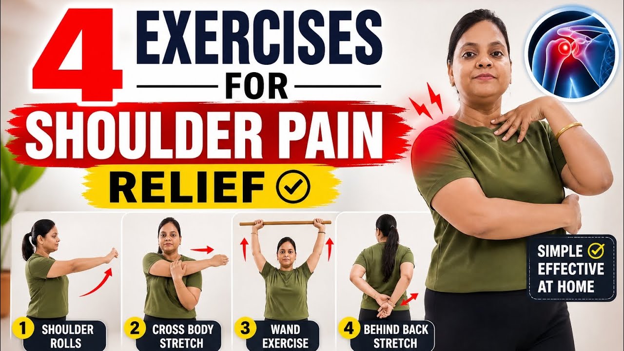 4 Easy Exercises to Fix Shoulder Pain Fast! (At Home) #shoulderspain # ...
