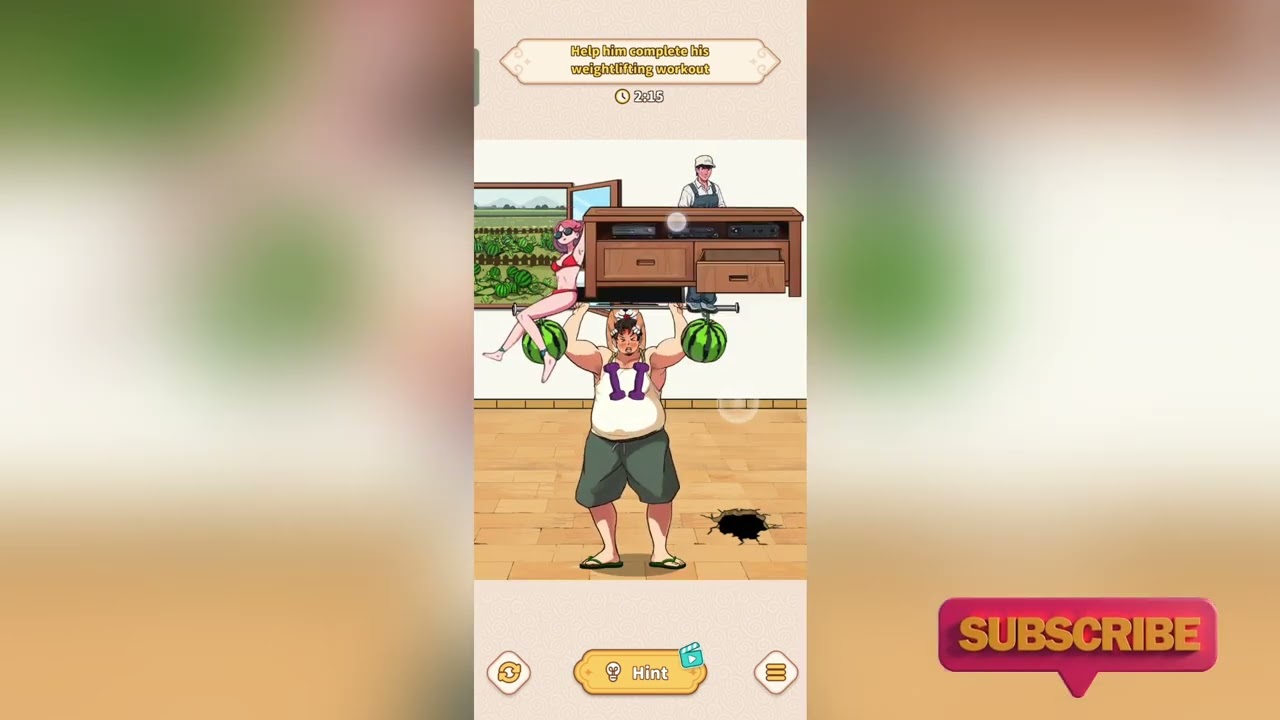 Crazy Brain Hole Weightlifting Walkthrough | Help him complete his