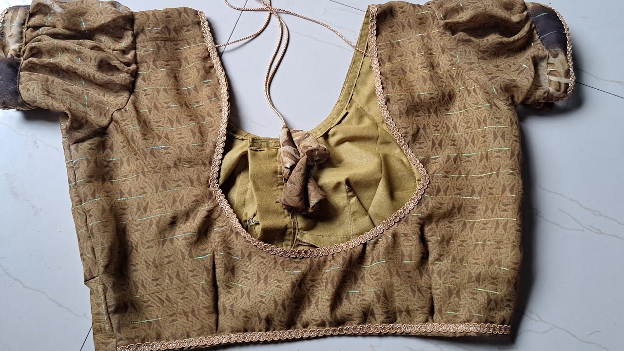 simple back neck blouse design || back neck blouse design with less ...