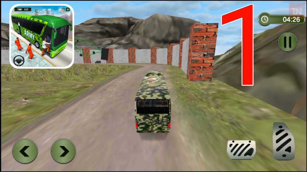 Offroad US Army Transport Prisoners Bus Driving Gameplay Walkthrough Part 1