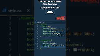 How to make a simple Diamond in CSS 💎 #Shorts