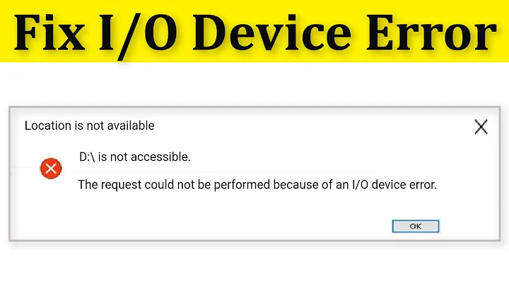 Fix I/O Device Error || The Request Could Not Be Performed Because Of An I/O Device Error Windows 10