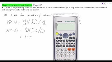 |Hypergeometric Distribution|What is the probability that a waitress will refuse to serve alcoholic|