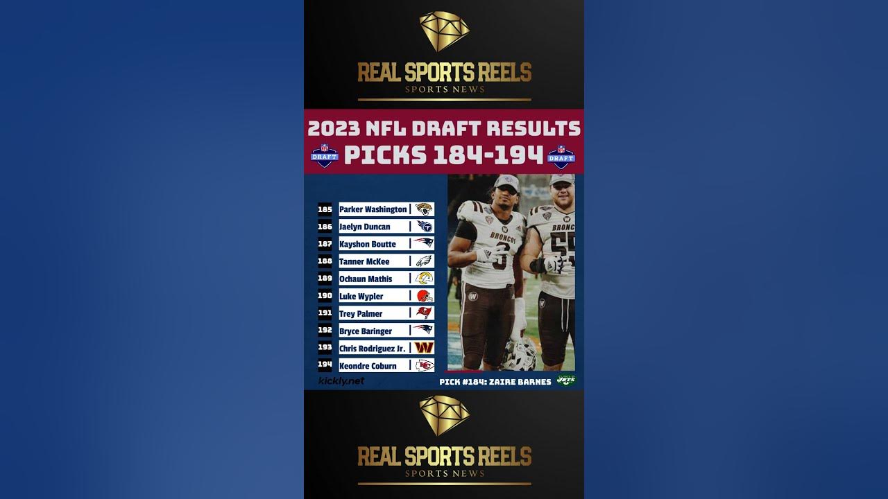 2023 NFL Draft Results Picks 184194 nfl draft shorts YouTube