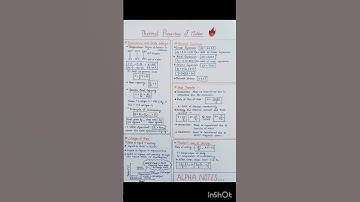 Thermal Properties of Matter Class 11 All formulas Short notes