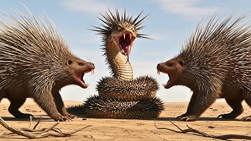 Injured Python 🐍 Rescued by Monkeys After a Fierce Porcupine Attack.