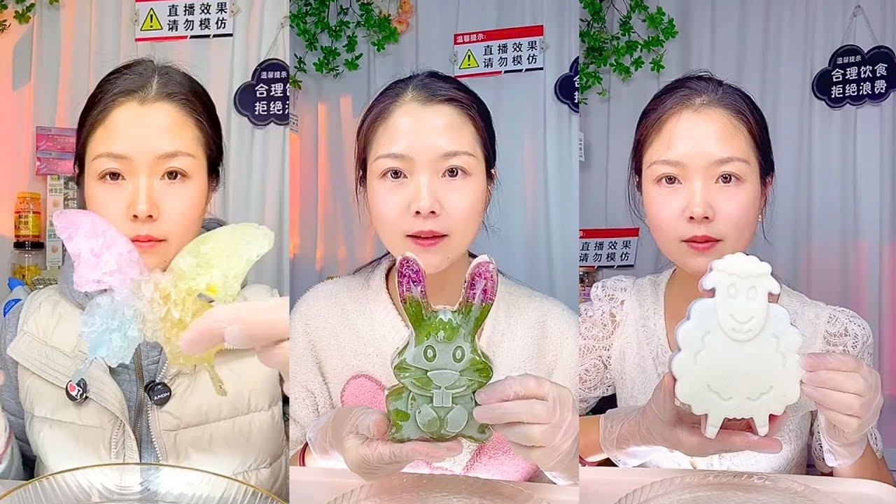 Colorful Crystal Ice Eating Show – Calm Chinese ASMR #23