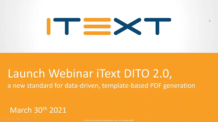 Live webinar: iText DITO 2.0, the next step in intuitive template based PDF generation