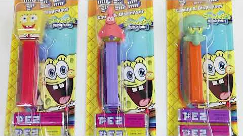 Sponge Bob Squarepants Pez Candy Dispensers & Play Foam Surprise Eggs!