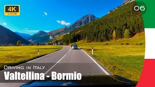 Valtellina - Bormio. Driving in the Italian Alps 4K