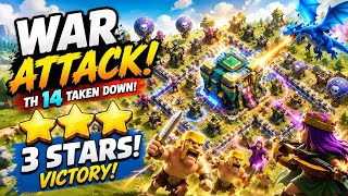 🔥 TH14 DESTROYED!⭐⭐⭐ Clean 3 Star War Attack!Can this strategy beat every base? 😱⚔️