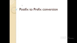 Postfix to prefix conversion step by step solution