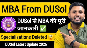 All About DU SOL MBA Programme | MBA From DU SOL | Delhi University School Of Open Learning