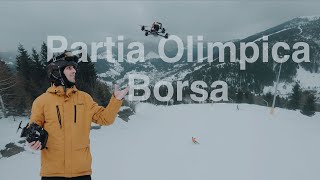 Partia Olimpica Borsa - FPV Drone following the skier (Skiing in  Romania - Maramures)