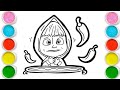 MASHA with spicy food Drawing, Painting &amp; Coloring For Kids and Toddlers_ Child Art
