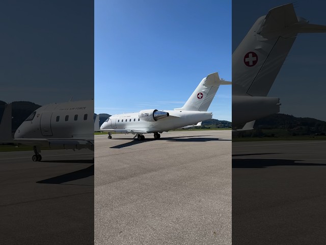 T-751 a Swiss Air Force Bombardier Challenger 604 taxiing for TAKEOFF at Bern Airport, Switzerland🇨🇭