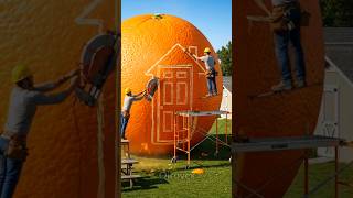 A giant orangery was turned into a tiny house 🍊🍊 #shorts #shortvideo #ai