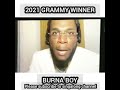 Burna boy and Wizkid wins 2021 Grammy award as Davido cries at home