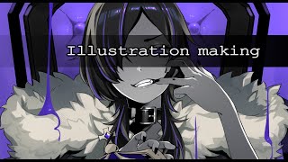 King 歌ってみた用のイラストを描かせて頂きました イラストメイキング なもまるイラスト ゲームブログ