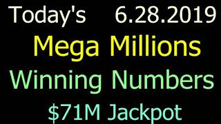 Today Mega Millions Winning Numbers 28 June 2019 Friday. Tonight Mega Millions Drawing 6/28/2019