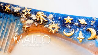 【UV resin】 Molding with OYUPURA. Make a cosmic comb with resin. Resin Galaxy Comb. by MAICO 〜DIY.idea.upcycle〜 7,421 views 4 years ago 9 minutes, 43 seconds