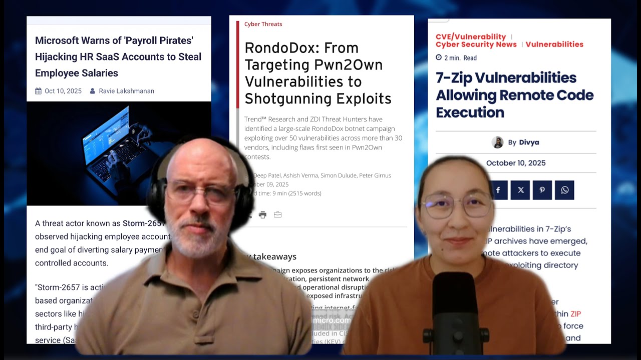 Cyber Report Daily News - 10/14/2025 - Payroll Pirates, RondoDox Botnet, 7-Zip Vulnerability EXPOSED