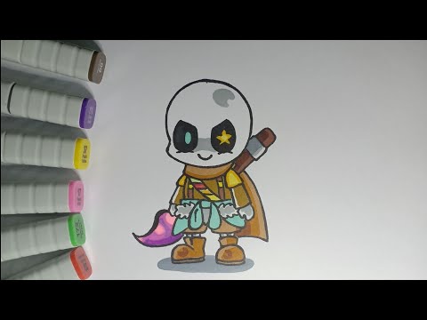 How To Draw Ink Sans Chibi Very Easy - YouTube