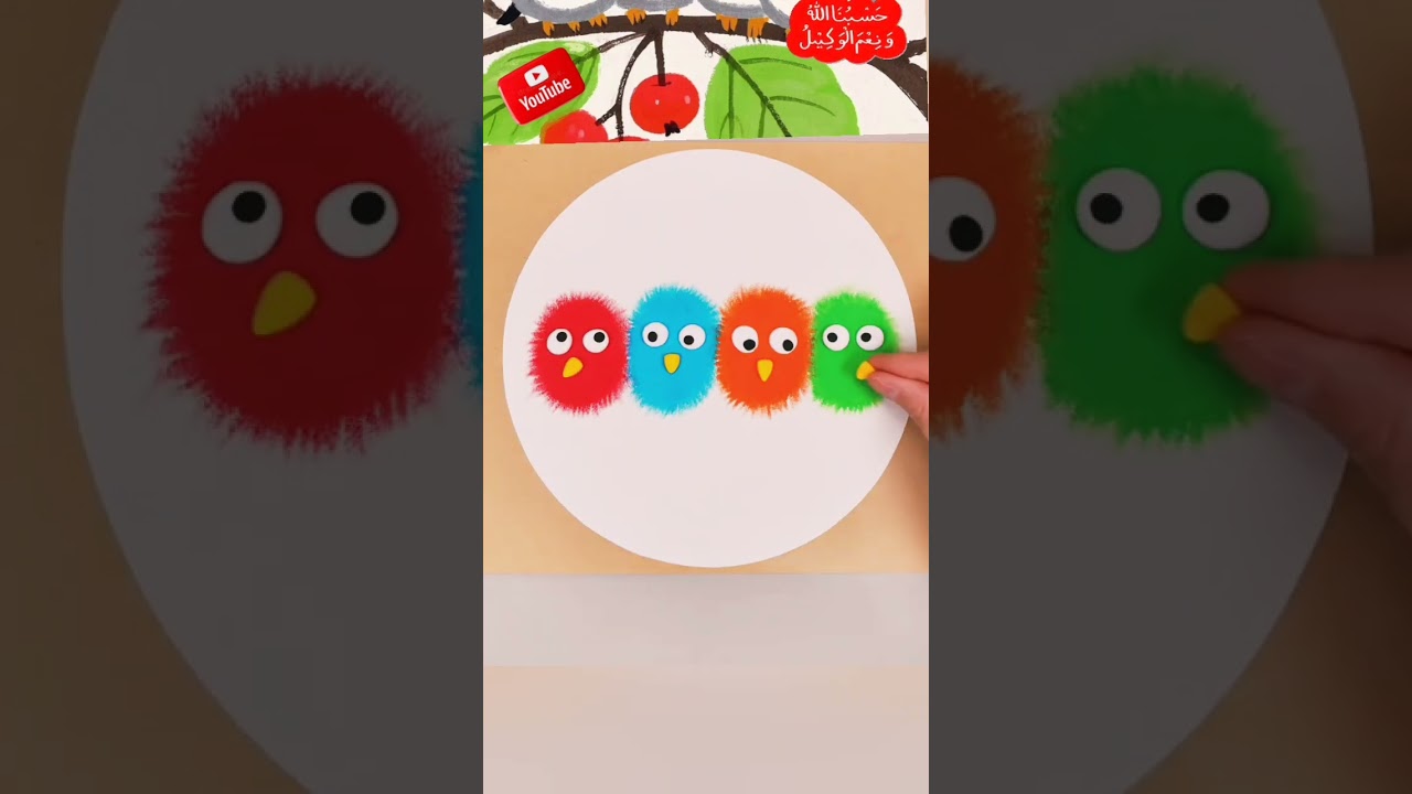 DIY Fuzzy Birds Art with Crayons & Cotton Buds