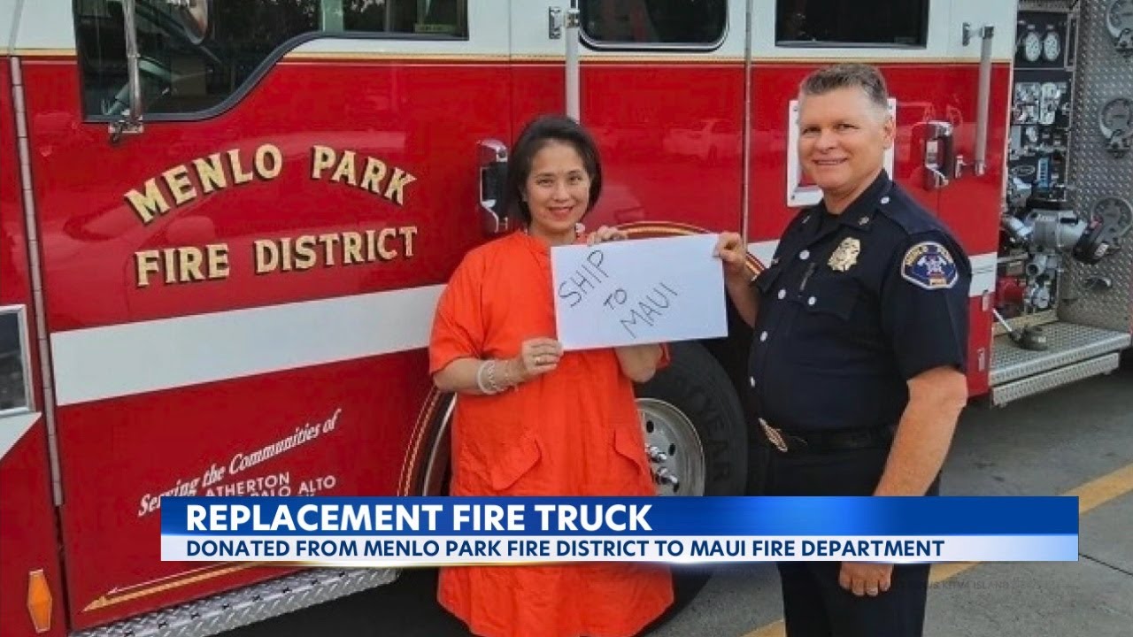 Maui Fire Dept gets replacement truck from Menlo Park California district