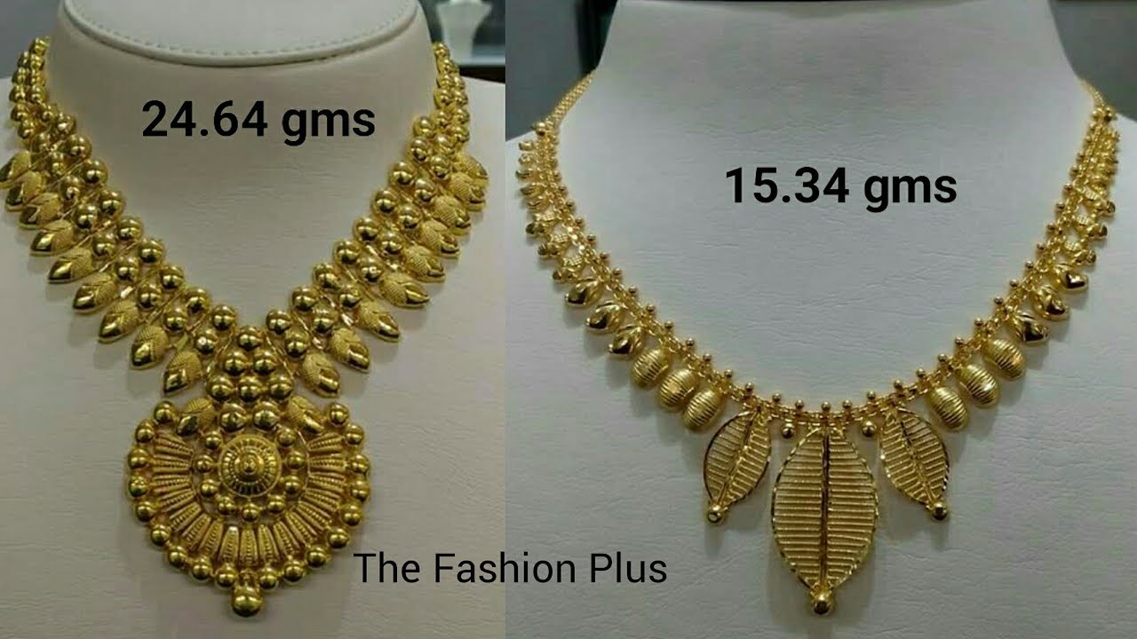 Gold Necklaces Designs with Weight YouTube